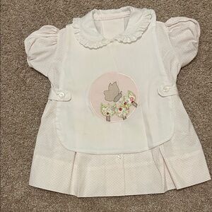 Elegant White and Pink Baby Dress